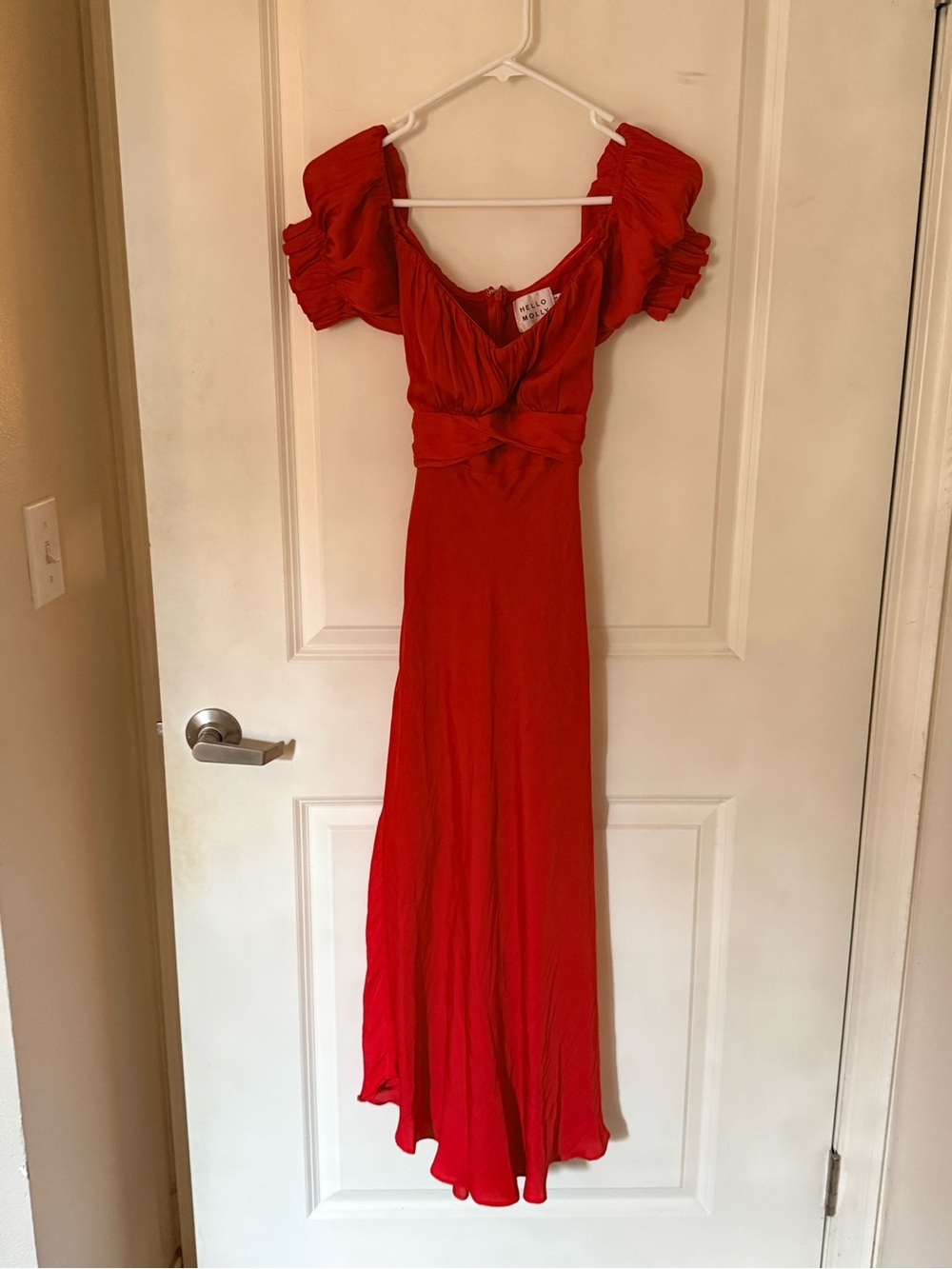 Hello Molly Red Puff-Sleeve Maxi Dress
